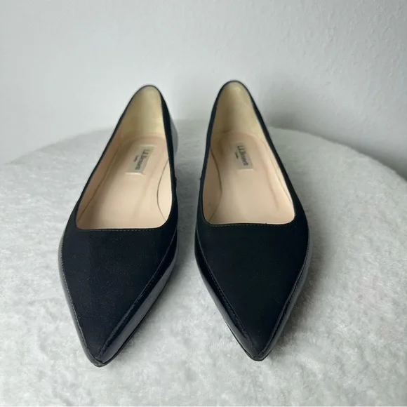 NWOB L.K. Bennett London Black Patent Leather Velvet Pointed Toe Loafers - Picture 3 of 14